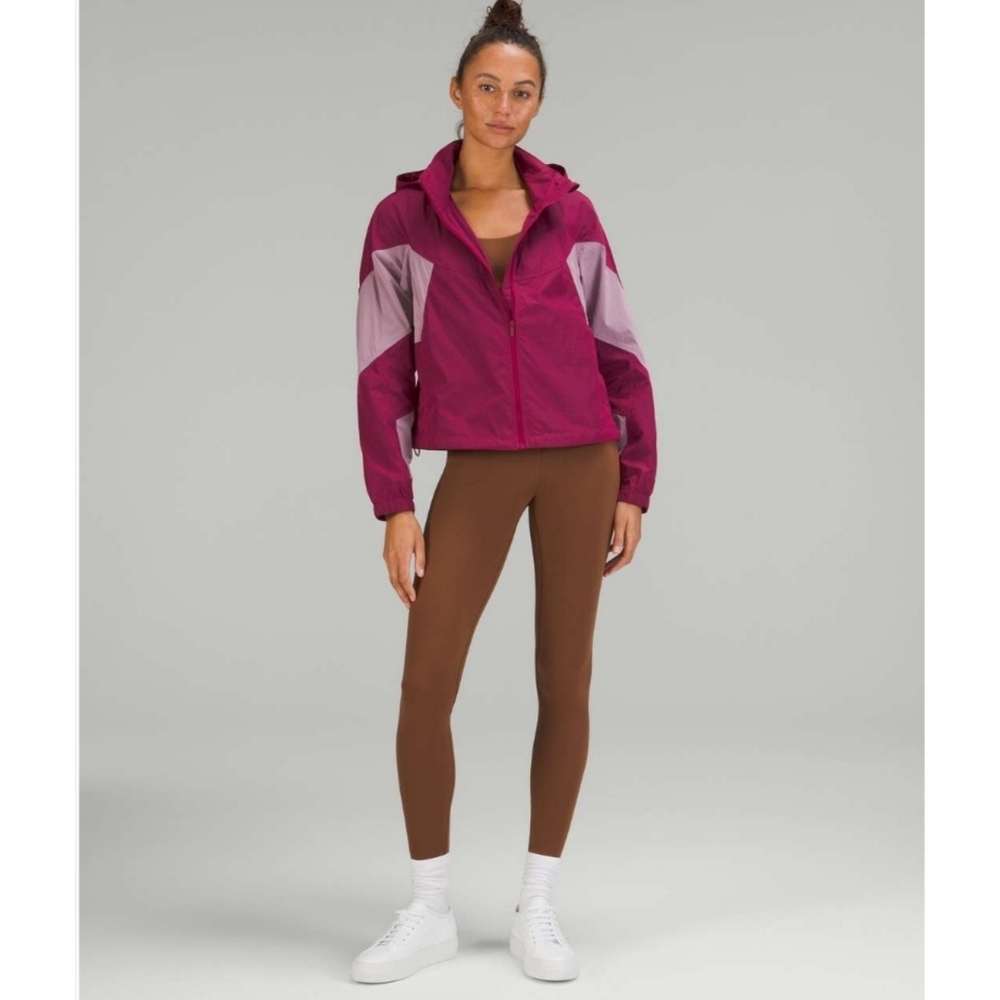 Lululemon Evergreen Cropped Full Zip Hoodie Jacket Pomegranate / Pink Peony - 4